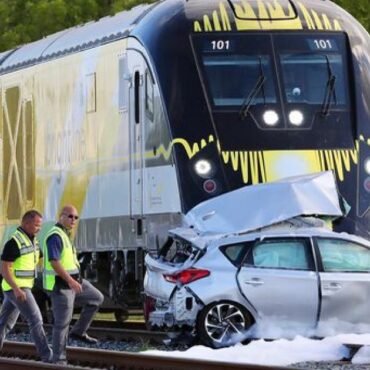 High-Speed Rail Collision Mangles Car, Critically Injuring Driver in North Miami