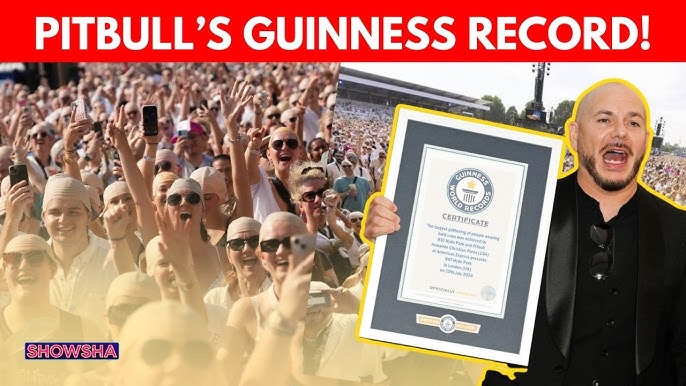 Pitbull Sets Guinness World Record at London Concert with 22,141 Fans Wearing Bald Caps